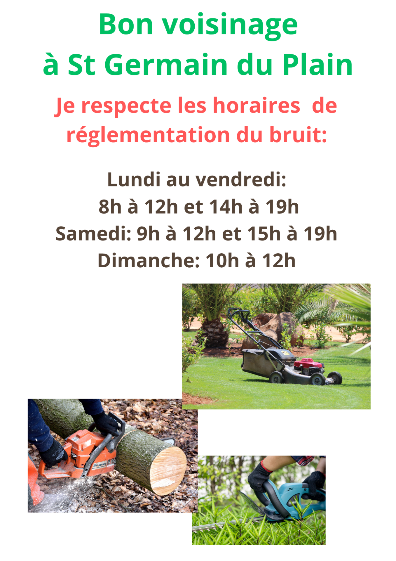 horaires tonte